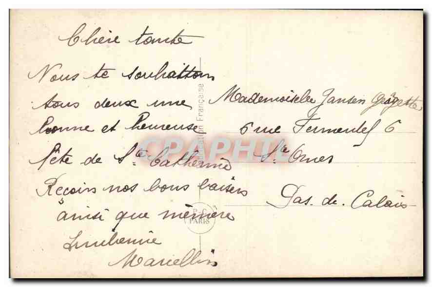 CPA Ste Catherine Femme — Verso