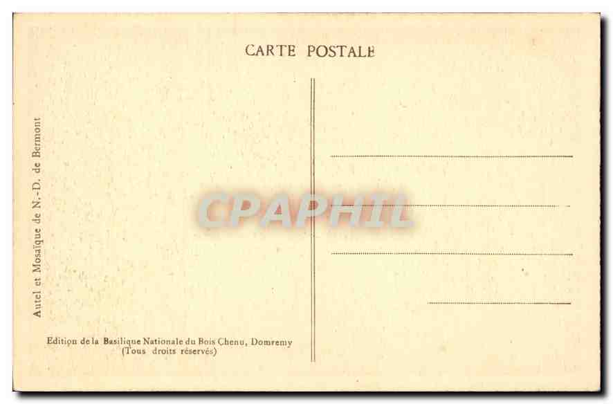CPA Edition de la Basilique Nationale du Bois Chenu Domremy  — Verso
