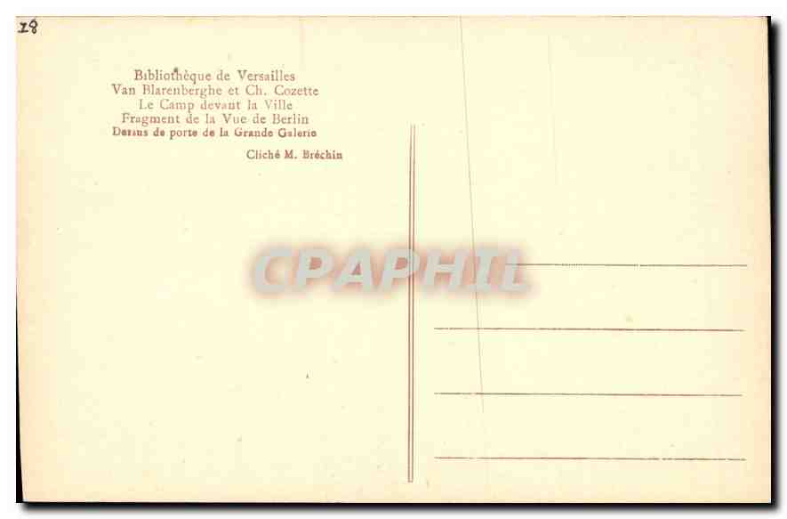 CPA Bibliotheque de Versailles Van Blarenberghe et Ch Cozette  — Verso