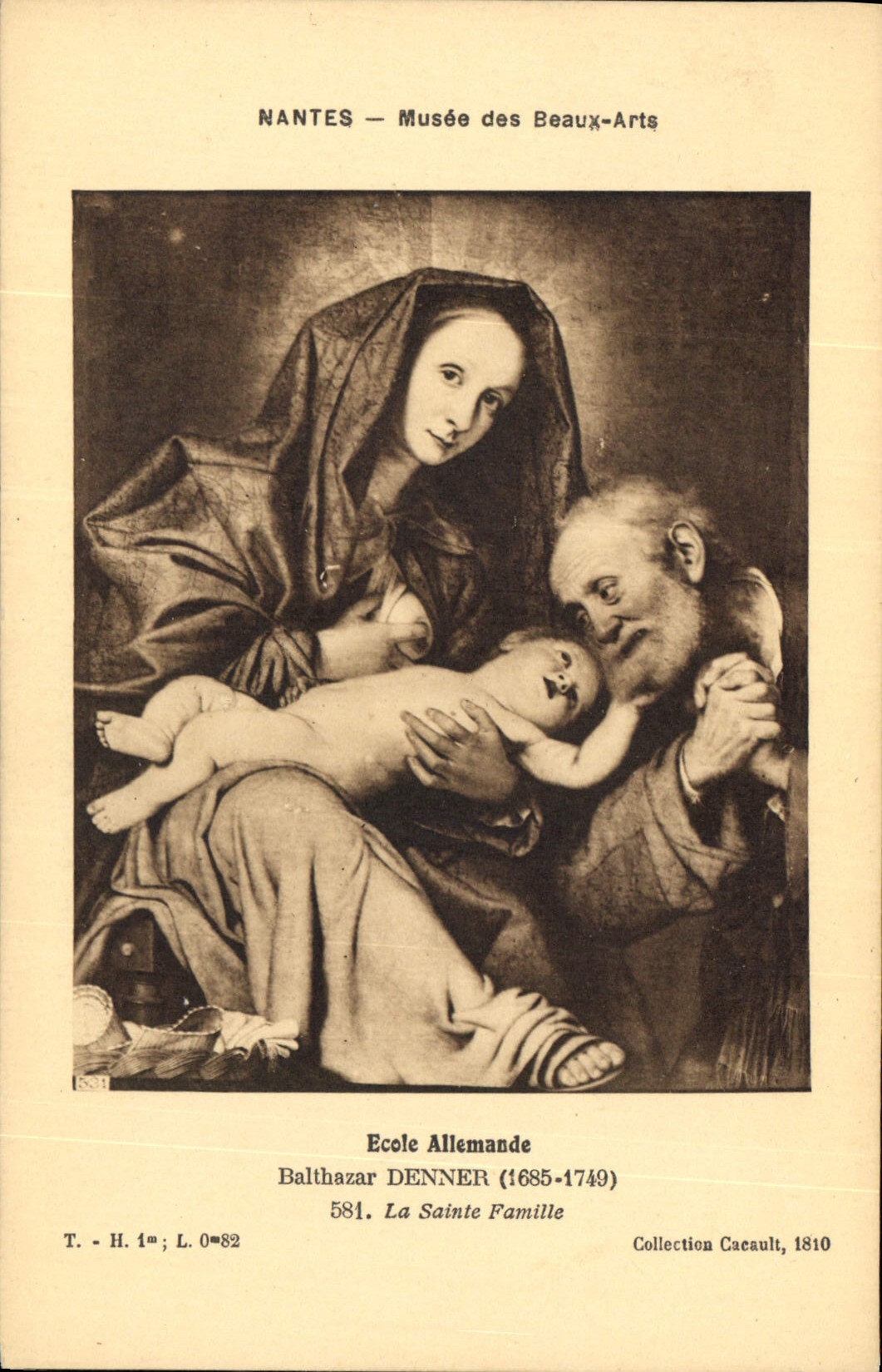 CPA Nantes Musee des Beaux Arts Ecole Allemande Balthazar Denner La Sainte Familie 