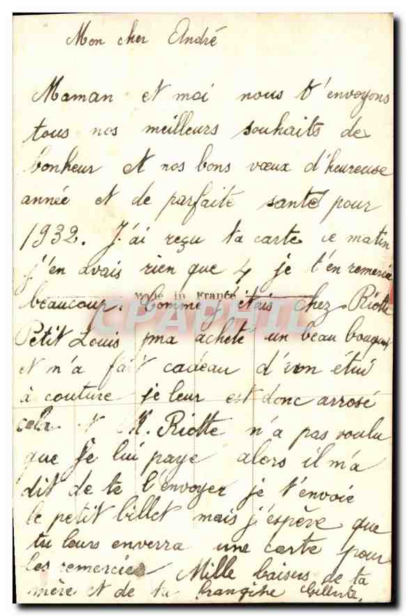 CPA Bonne Annee Femme — Rückseite