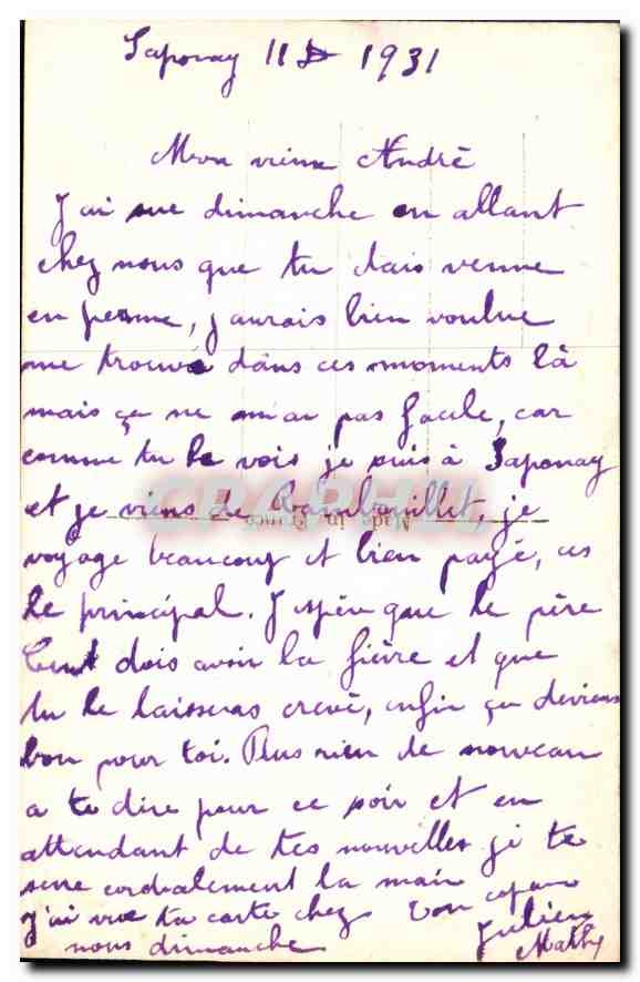 CPA Femme — Verso