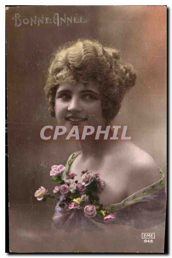 CPA Bonne Annee Femme