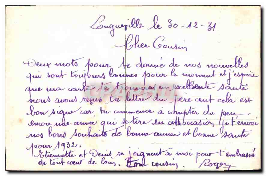 CPA Bonne Annee Femme — Back