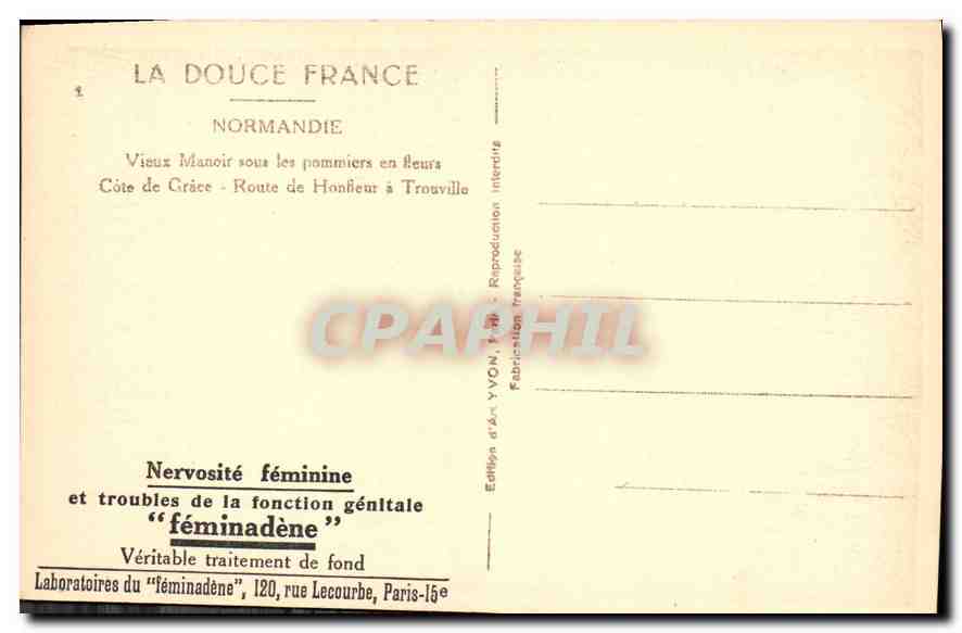 CPA Normandie Vieux Manoir sous les pommiers en fleurs  — Verso
