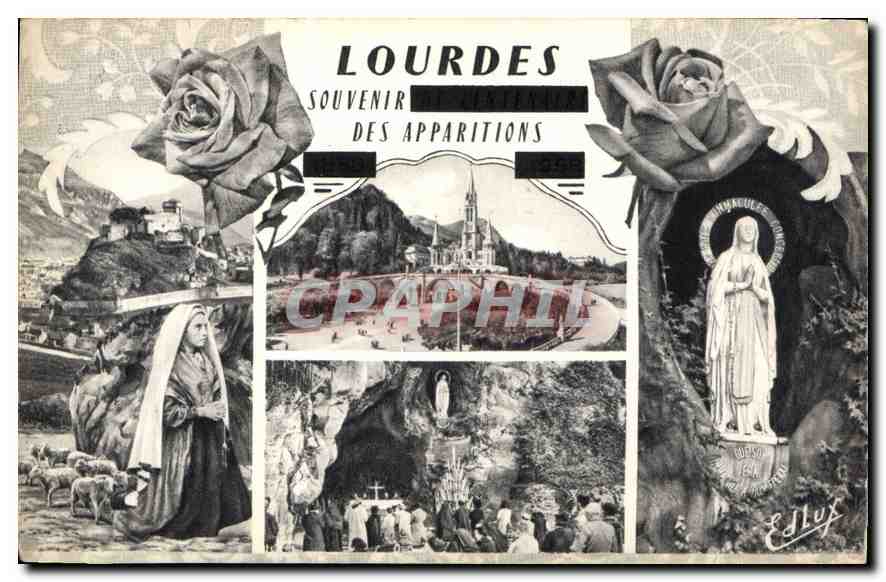 CPA Lourdes Souvenir des Apparitions 