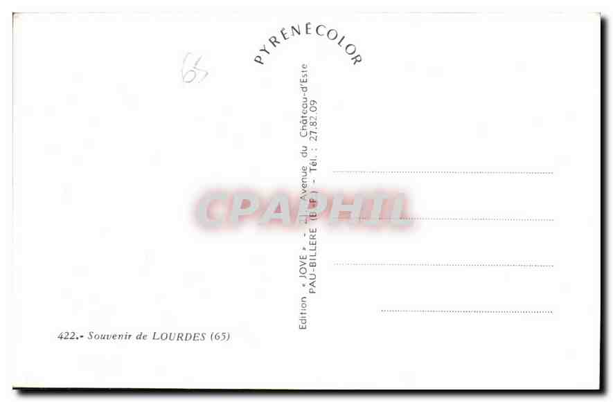 CPA Souvenir de Lourdes  — Verso