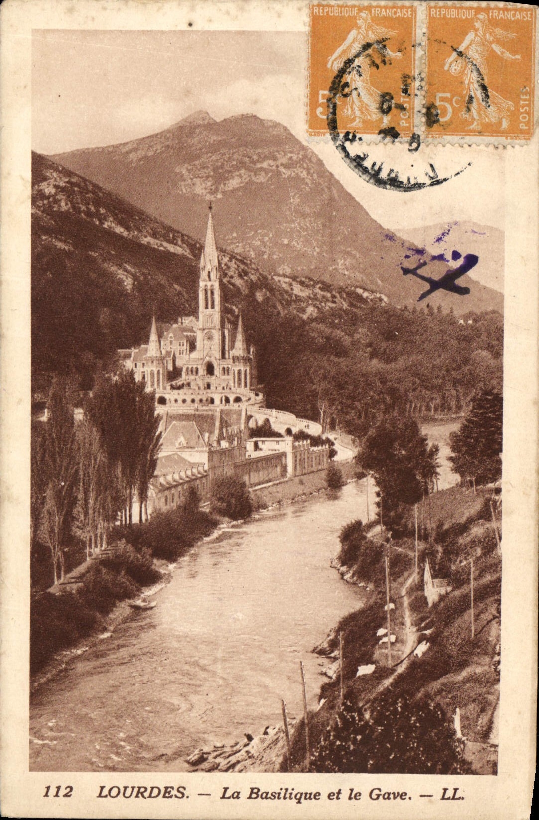 LOURDES — Die Basilika und der Gave — LL. — Verlag LL, Nr. 112