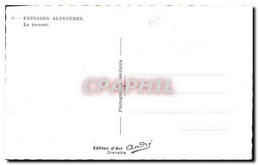 CPA Paysages Alpestres Le Torrent  — Back