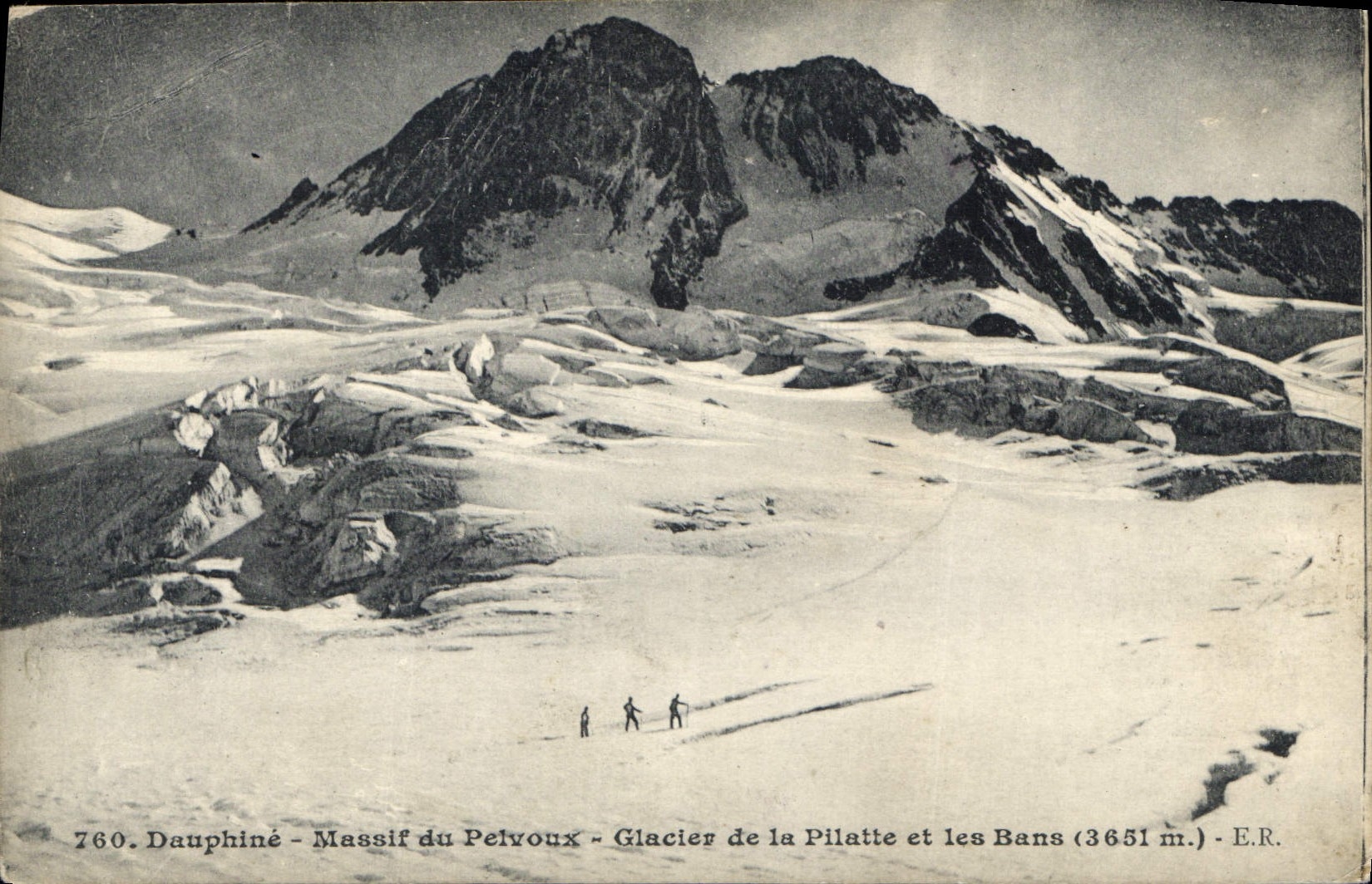 Dauphiné - Massif du Pelvoux - Glacier de la Pilatte et les Bans (3651 m.) - E.R. - n°760