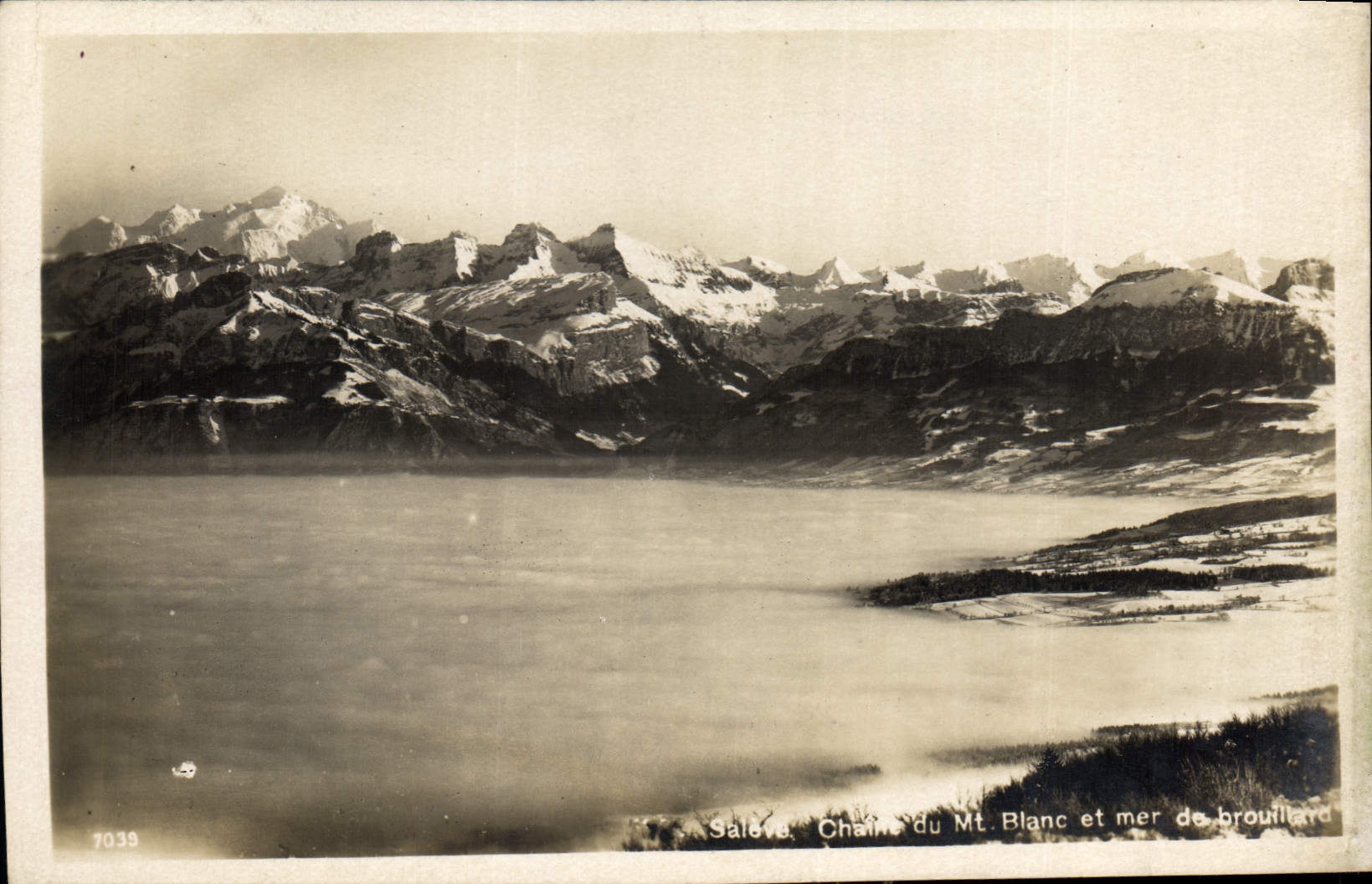 Salleve — Chaîne du Mt Blanc et mer de brouillard — n°7039