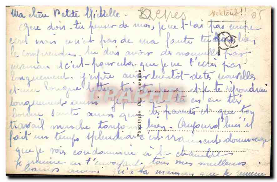 Salleve — Chaîne du Mt Blanc et mer de brouillard — n°7039 — Verso
