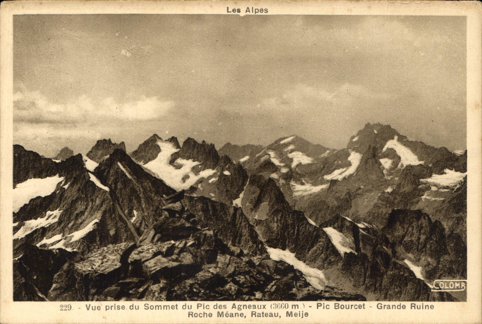Les Alpes — Vue prise du Sommet du Pic des Agneaux (3660 m) — J. Colomb, Gap