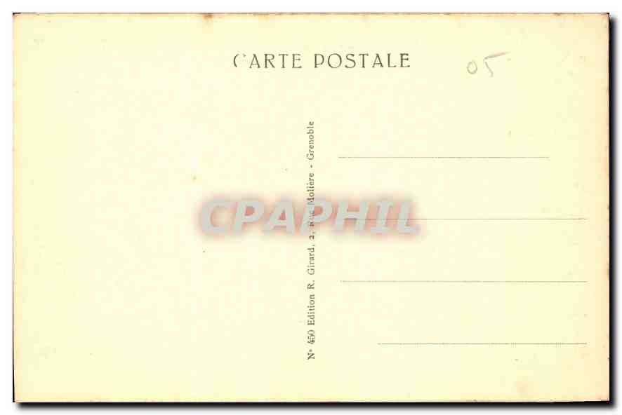 Massif des Écrins - Pelvoux — Vue des sommets enneigés — Édition R. Girard, Grenoble — Verso