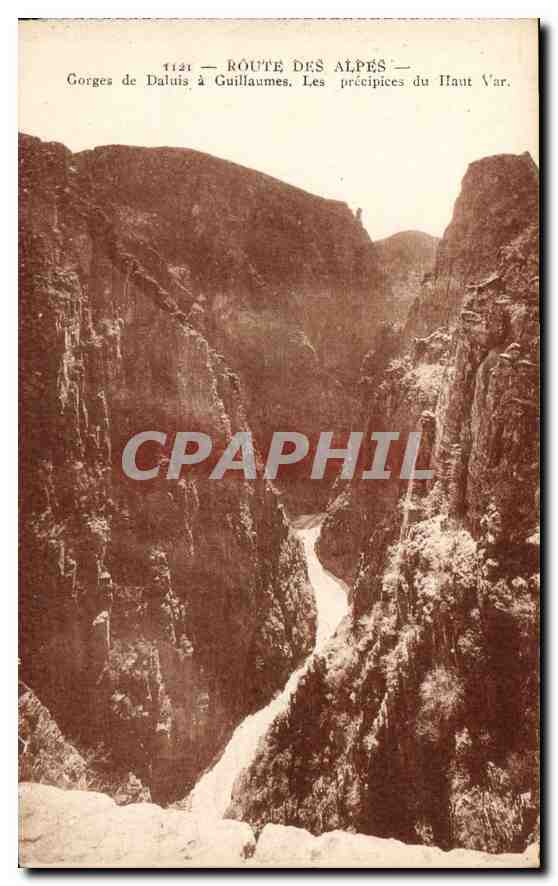 CPA Route des Alpes Gorges de Daluis a Guillaumes Les precipices du Haut Var 