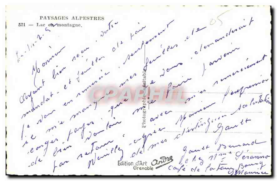 CPA Paysages Alpestres Lue en Montagne  — Rückseite