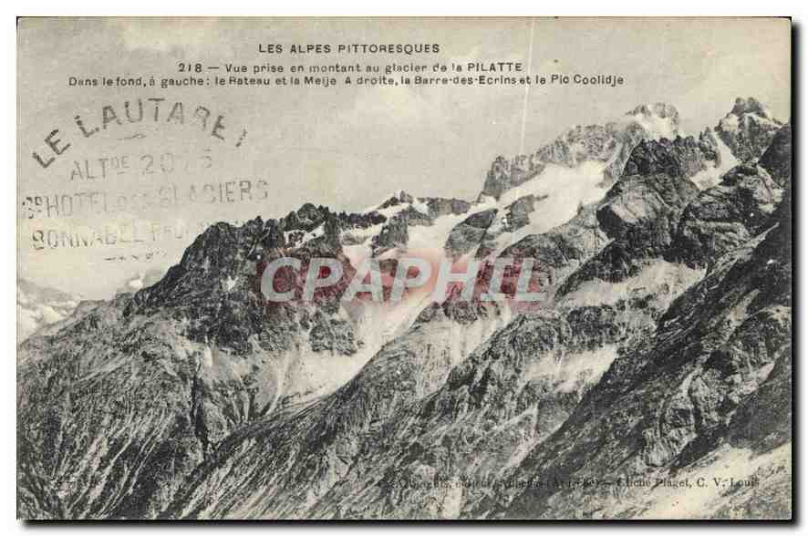 Les Alpes pittoresques — Vue prise en montant au glacier de la Pilatte — Chôme Plagel, C. V. Louis