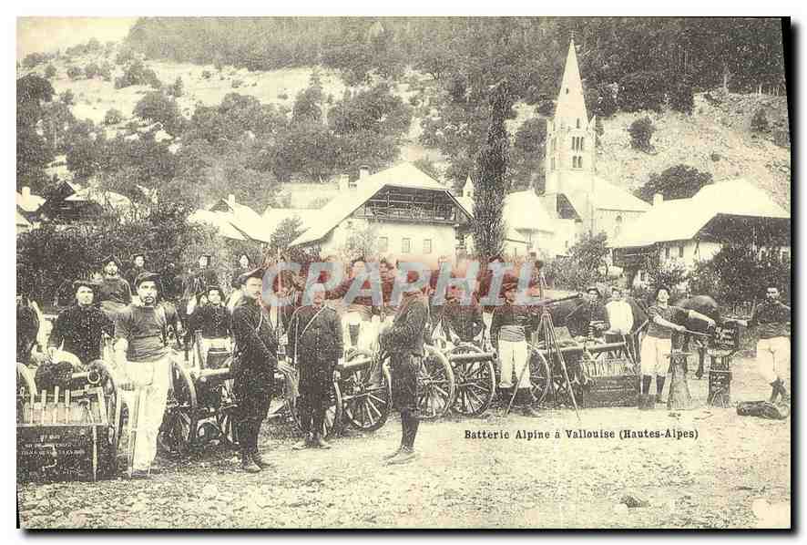 Batterie Alpine à Vallouise (Hautes-Alpes) — photographie militaire — éditeur C.E.E. n° D2 485 08 02