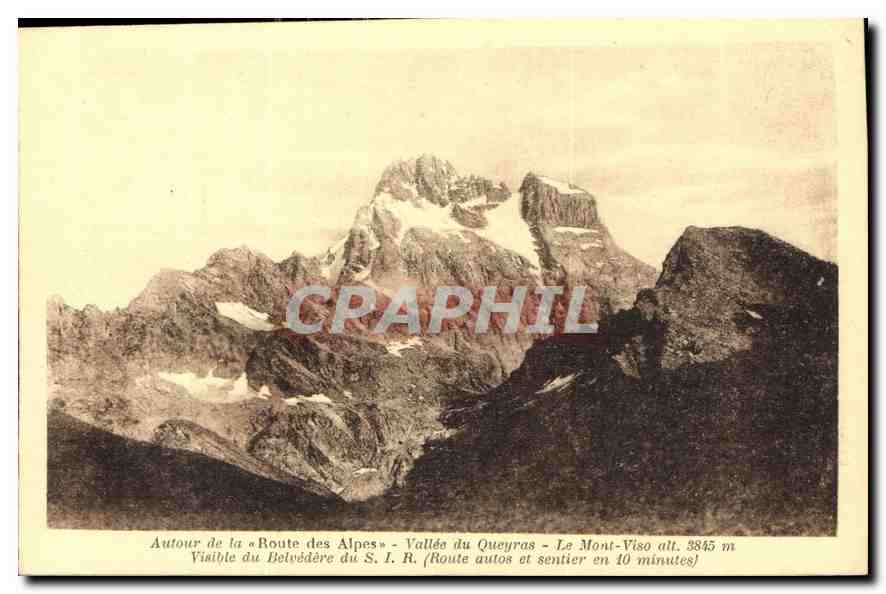 CPA Autour de la Route des alpes Vallee du Queyras Le Mont viso alt 3845 m visible du Belvedere du S
