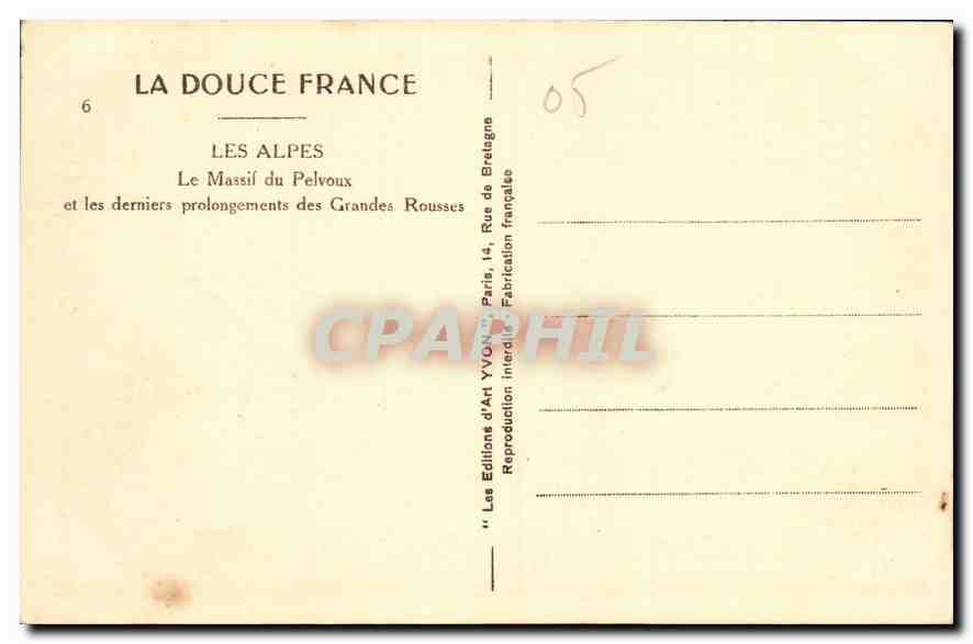 Les Alpes — Le Massif du Pelvoux et les derniers prolongements des Grandes Rousses — Les Éditions d'Art YVO, Paris — Reverso