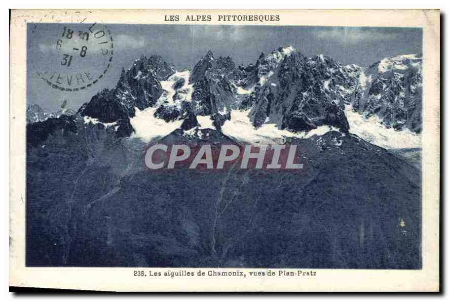 CPA Les aiguilles de Chamonix vues de Plan Pratz 