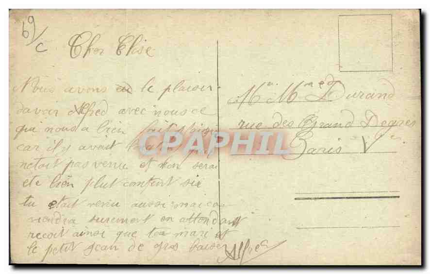 CPA Lyon Place a Republique et le Monument Carnot  — Verso