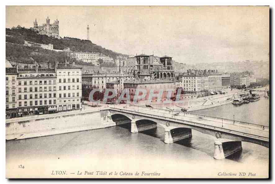 CPA Lyon Le Pont Tilsit et la Coteau de Fourvierre