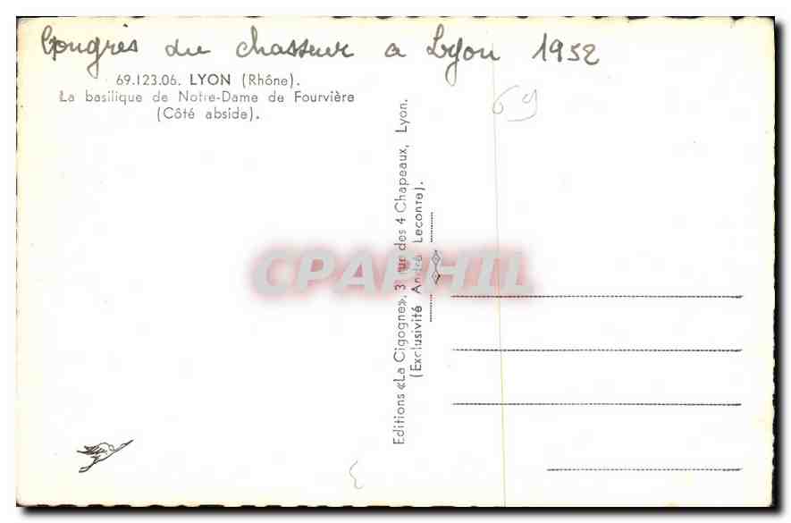 CPA Lyon La Basilique de Notre Dame de Fourvierre Cote Abidee  — Verso