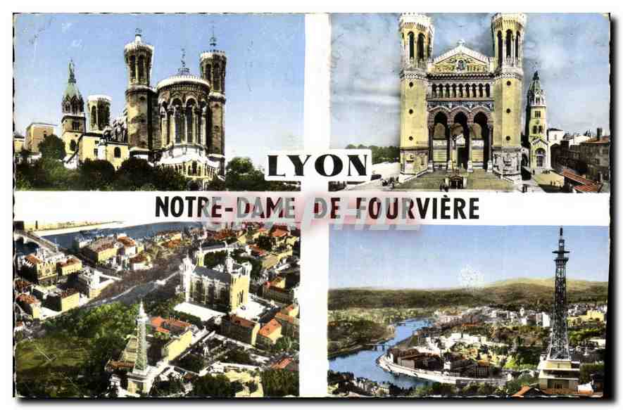 CPA Lyon La Basilique de Notre Dame de Fourvierre et la Tour Metallique 