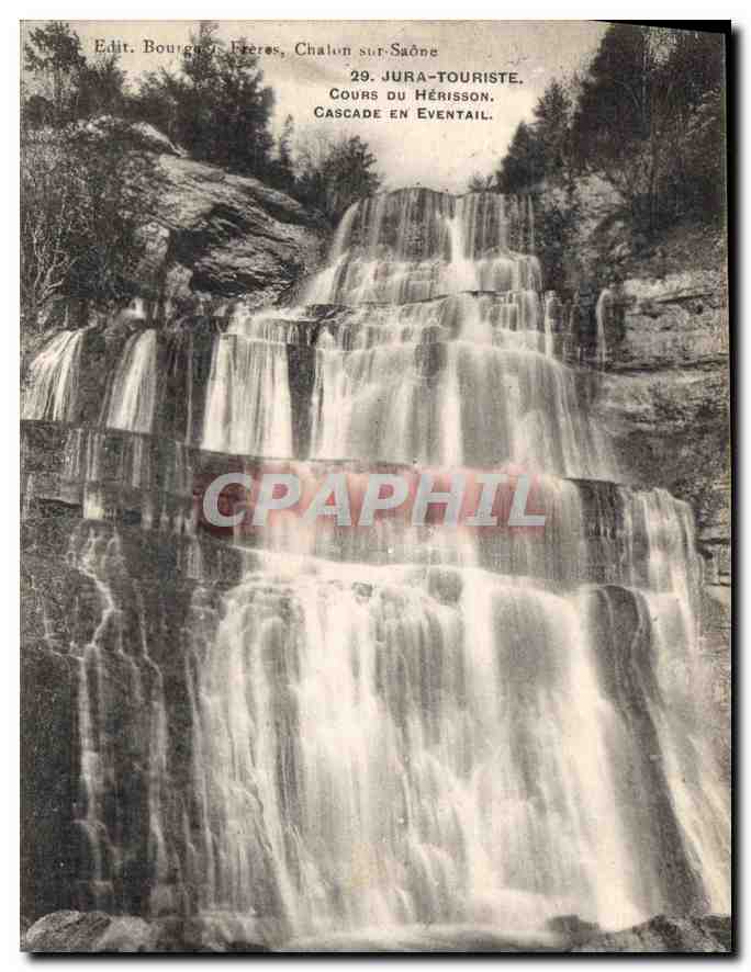 CPA Jura Touriste cours du Herisson Cascade en eventail 