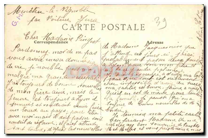 Baume-les-Messieurs — Un monolithe — CPAPHIL n°16 — Verso