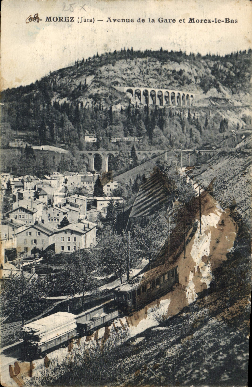 CPA Morez Jura Avenue de la Garc et Morez le Bas Train