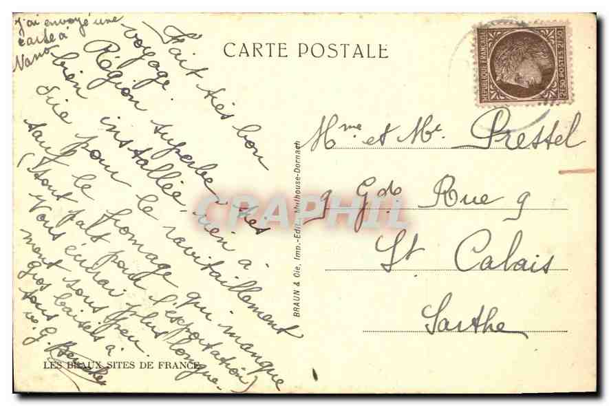 CPA Grottes des Planches Pres Arbois Jura Riviere Souterraine Passerelie d'entree des Grottes  — Rückseite