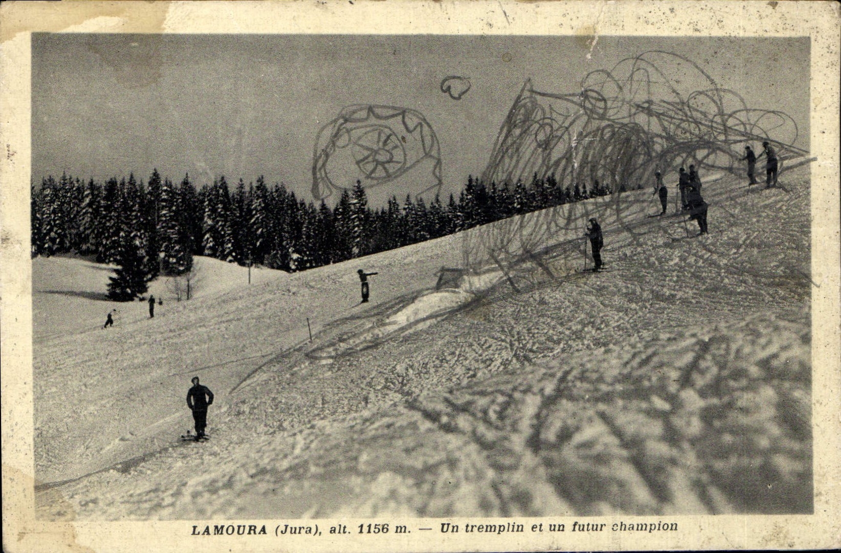 Lamoura (Jura), alt. 1156 m. — Un tremplin et un futur champion