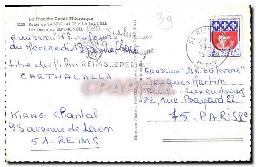 Route sinueuse dans les montagnes — La Franche-Comté à La Faucille — Édition et Photo E. PROTEIL — Reverso