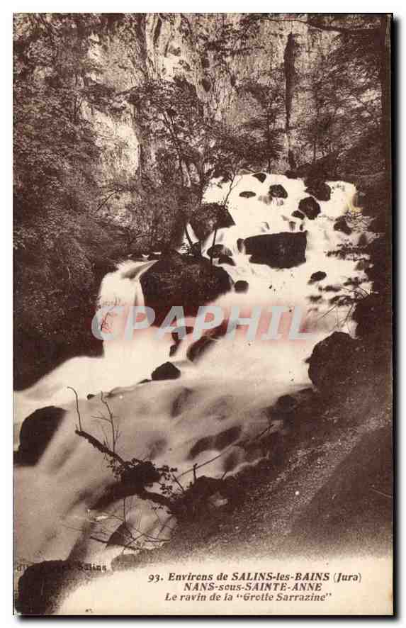Envirens de SALINS-les-BAINS (Jura) — Le ravins de la « Grotte Sarrazine » — CPAPHIL