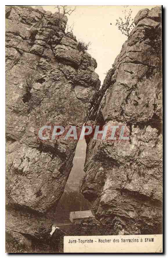 CPA Jura Touriste Rocher des Sarrazins a syam 