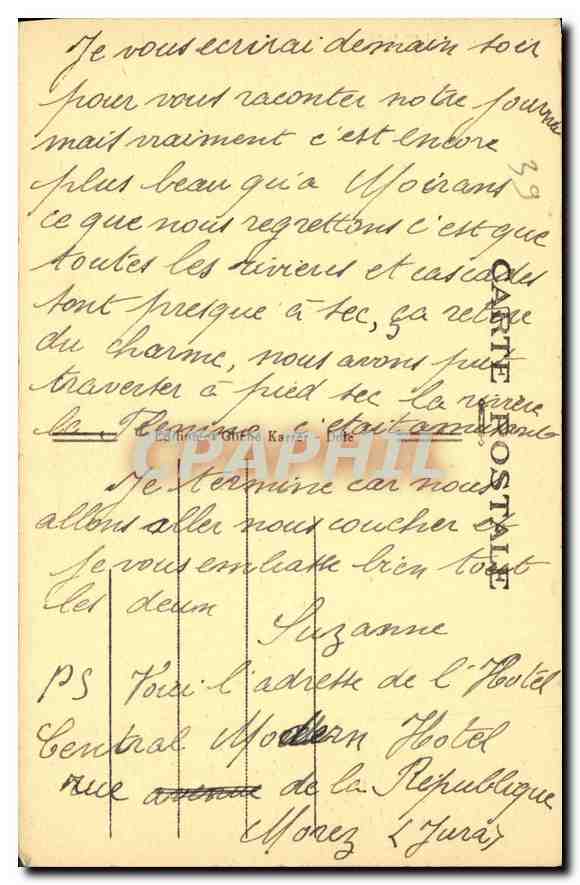 CPA Bourg de Sirod Jura Perte de l'Ain  — Rückseite