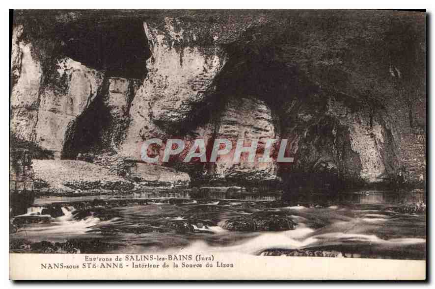 CPA Environs de Salins Les Bains Jura Nans sous Ste Anne Interieur de la Source du Lizon