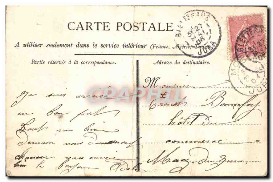 Lons-le-Saunier — Vue générale — A. Fanet libraire — imprimeur — éditeur. Cliché Aubert. — Reverso