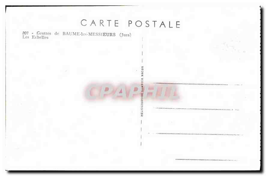 Die Höhlen von Baume-les-Messieurs — Die Leitern — Héliogravure Gublier Macon — Rückseite