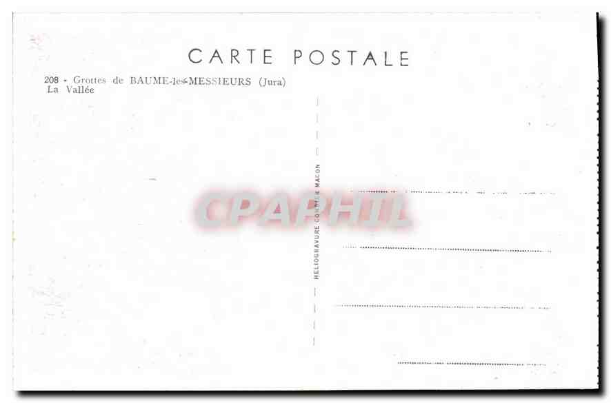 Grottes de Baume-les-Messieurs — La Vallée — Héloïse Baudure & Magon, n°208 — Verso