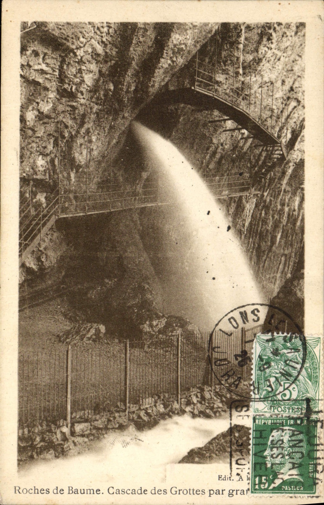 Roches de Baume — Cascada de las Cuevas — Edit. A. Lons-le-Saunier - Anverso