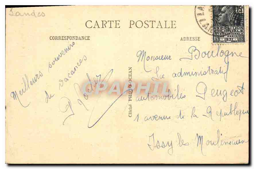 CPA Mimizan Plage Bords du Courant  — Rückseite
