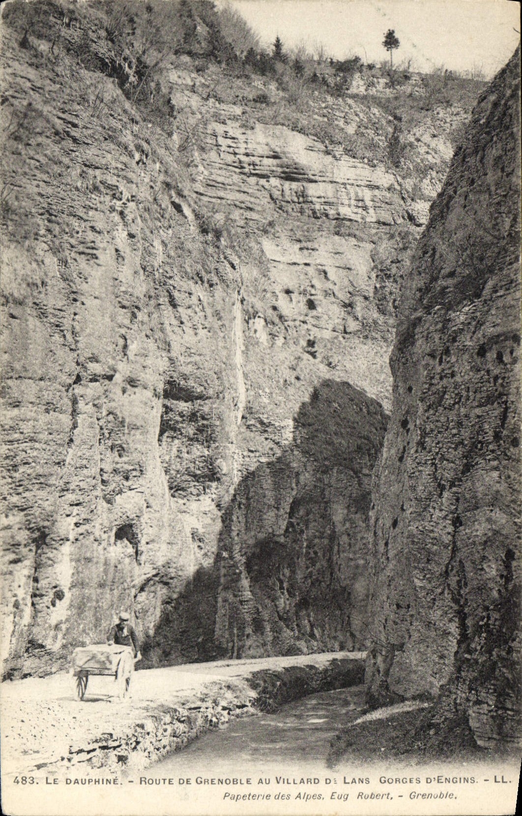 Gorges d'Engins — Route de Grenoble au Villard des Lans — Papeterie des Alpes, Eug Rubert, Grenoble