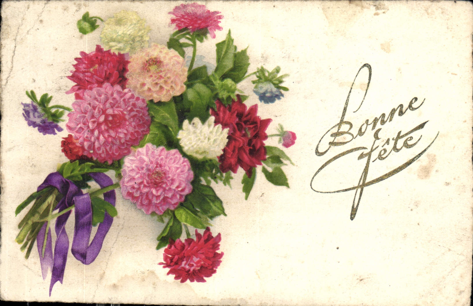 CPA Bonne Fete Fleurs