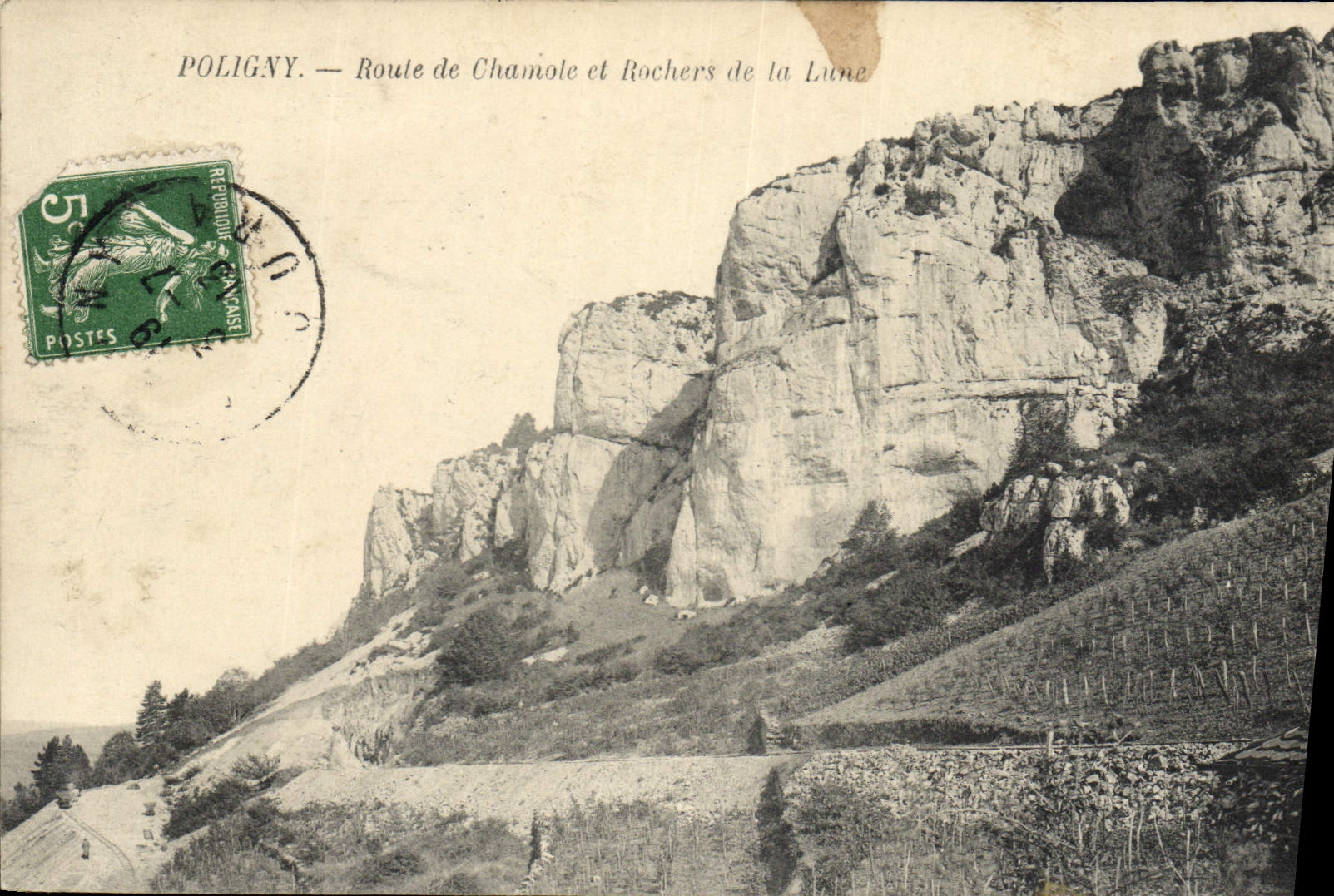 CPA Poligny Route de Chamole et Rochers de la Lume 