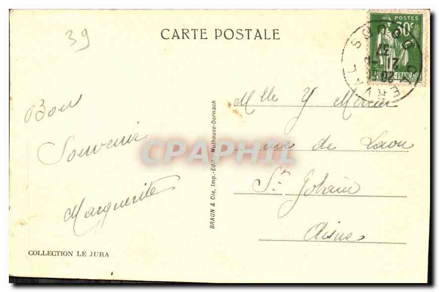 CPA Mouthier Hautepeirre La Percee  — Rückseite