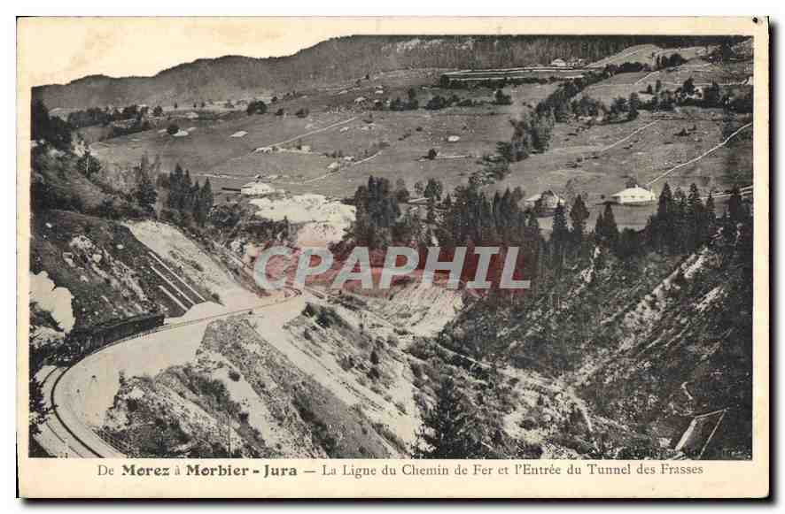 De Merez à Morbier - Jura — La Ligne du Chemin de Fer et l'Entrée du Tunnel des Frasses