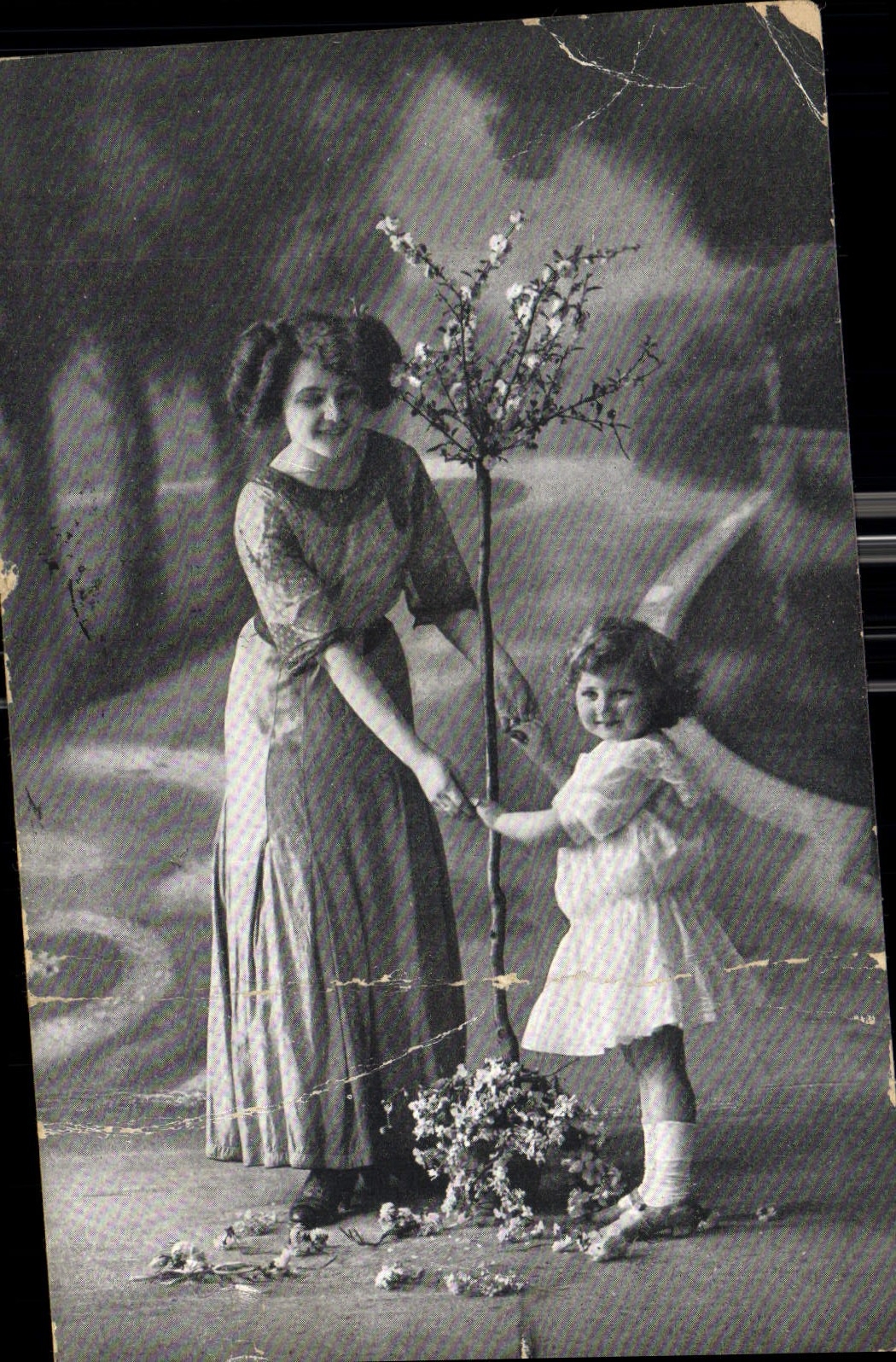 CPA Femme Enfant